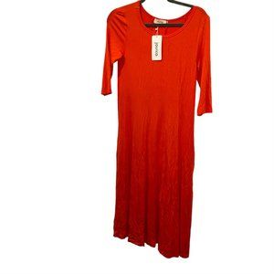 Jouica NEW NWT Pumpkin Spice orange jersey knit long sleeve dress S